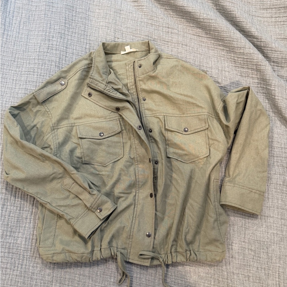 Blu Pepper Olive Bomber Jacket